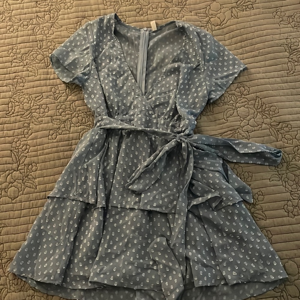 Lucy in the sky blue chiffon Take me to Paris mini dress